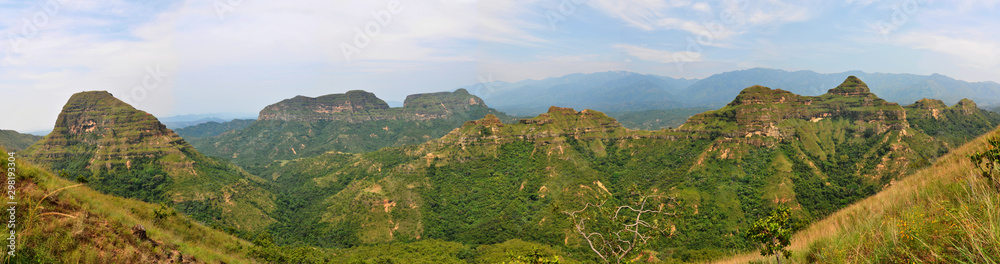 Panoramic. The great hills of the Abechucos. Ortega, Tolima, Colombia