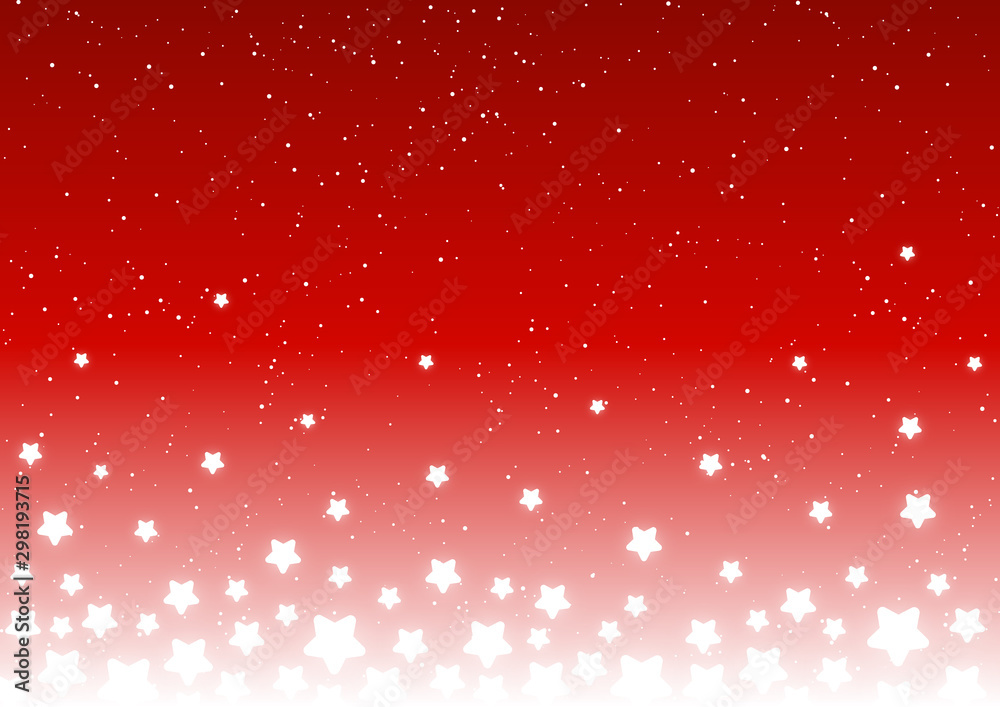 Shiny stars on red - vector background for Christmas and New Year holiday design