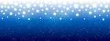 Shiny stars on blue sky background - horizontal panoramic banner for Your design