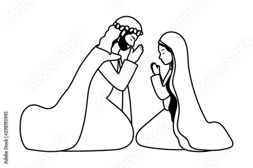 saint joseph and mary virgin manger characters
