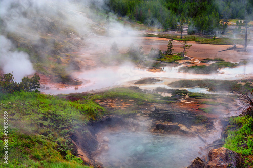 The Paint Pots. Thermal activity in Yellowstone National Park