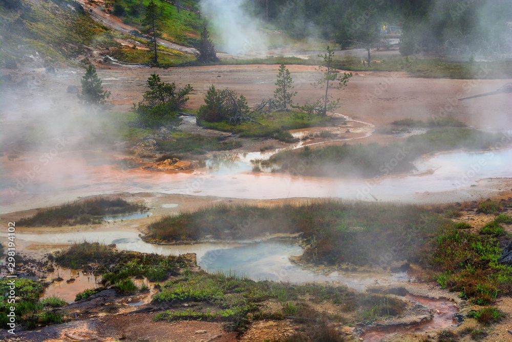 The Paint Pots. Thermal activity in Yellowstone National Park