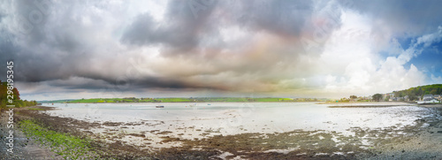 Panoramic view of a river Arigideen delta at low tide photo