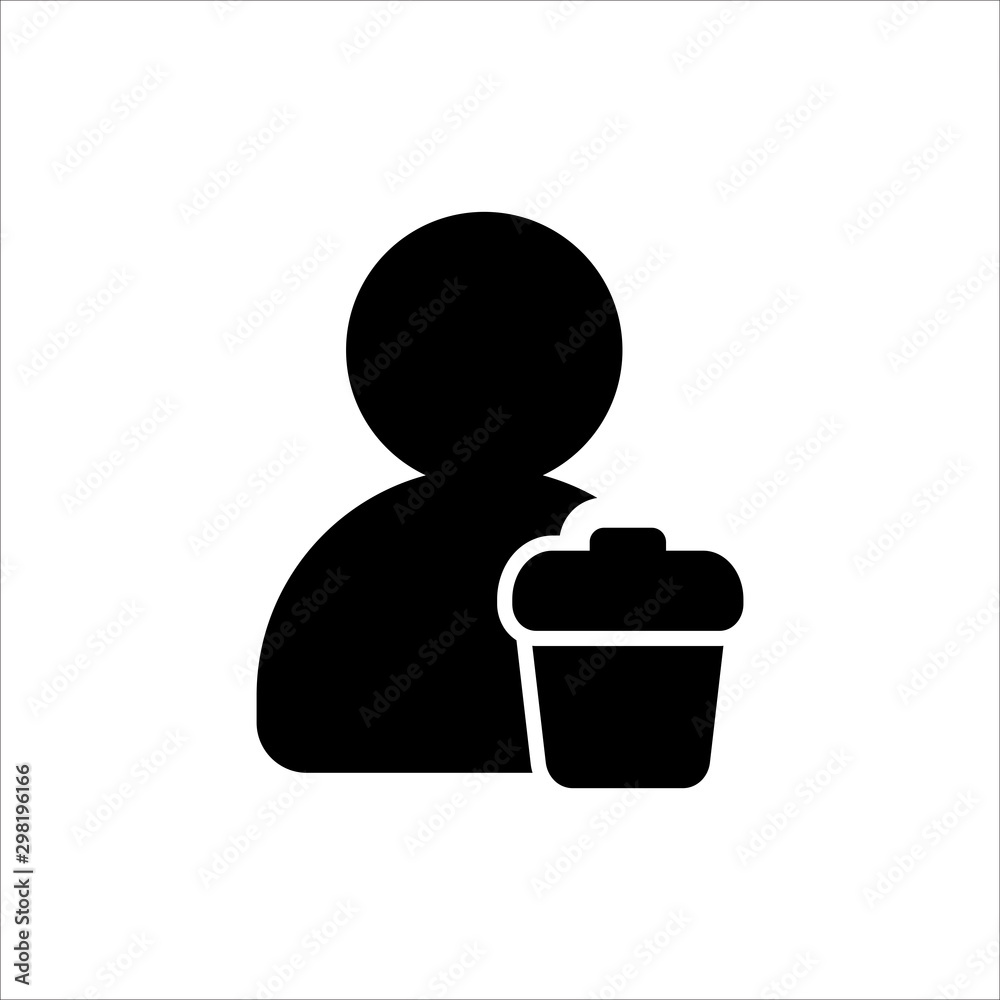 User with trash icon. symbol of business people with trendy flat style icon for web site design, logo, app, UI isolated on white background. vector illustration eps 10 User with trash icon. symbol of business people with trendy flat style icon for web site design, logo, app, UI isolated on white background. vector illustration eps 10