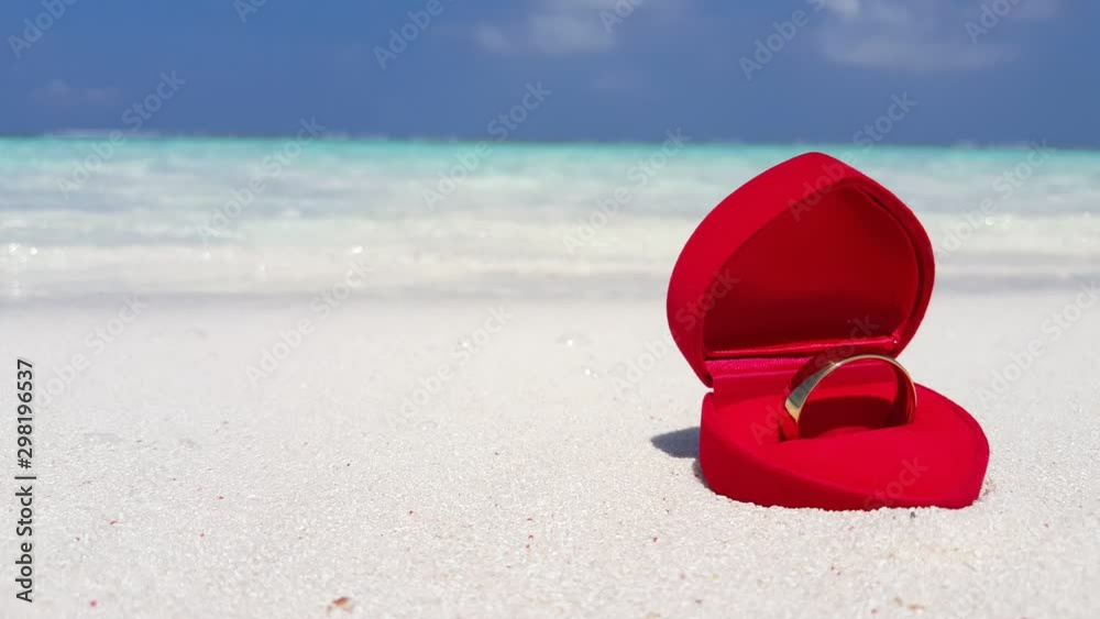 Wedding ring on an exotic beach in the Caribbean Wedding ring on an exotic beach in the Caribbean