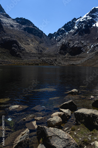 lake in mountains huaraz