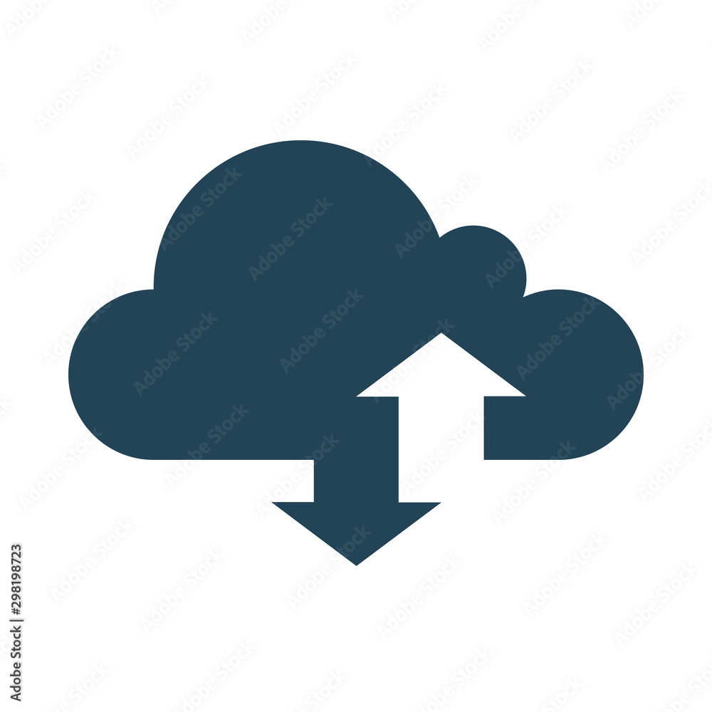 Download and Upload on the cloud service. Syncing icon. Cloud Computing Icon. Simple glyph style. Perfect symmetrical. Download and Upload on the cloud service. Syncing icon. Cloud Computing Icon. Simple glyph style. Perfect symmetrical.