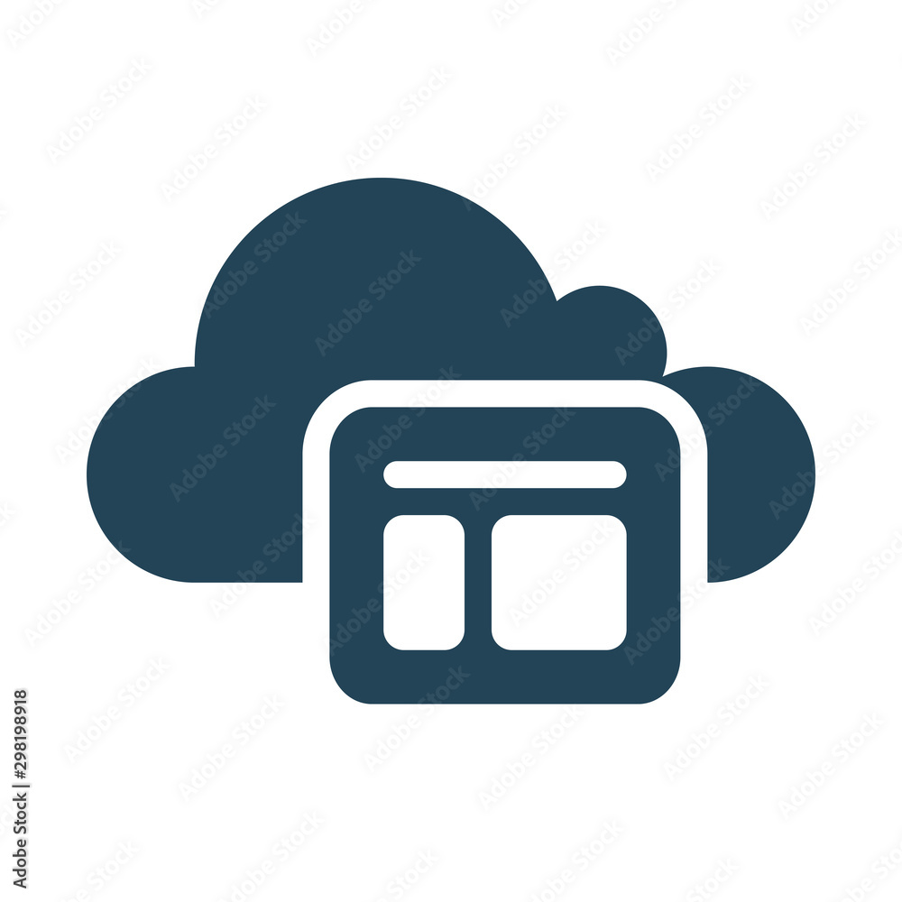 Web based software. Cloud Computing Icon. Simple glyph style. Perfect symmetrical. Web based software. Cloud Computing Icon. Simple glyph style. Perfect symmetrical.