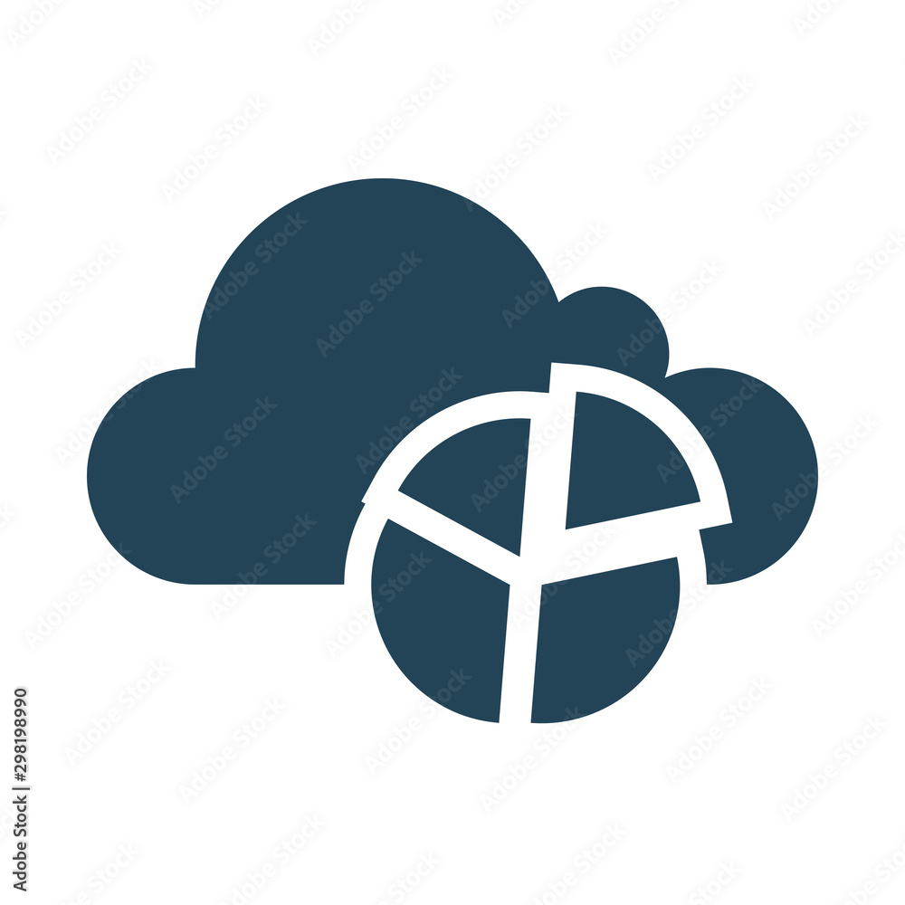 Cloud document. Cloud Computing Icon. Simple glyph style. Perfect symmetrical. 