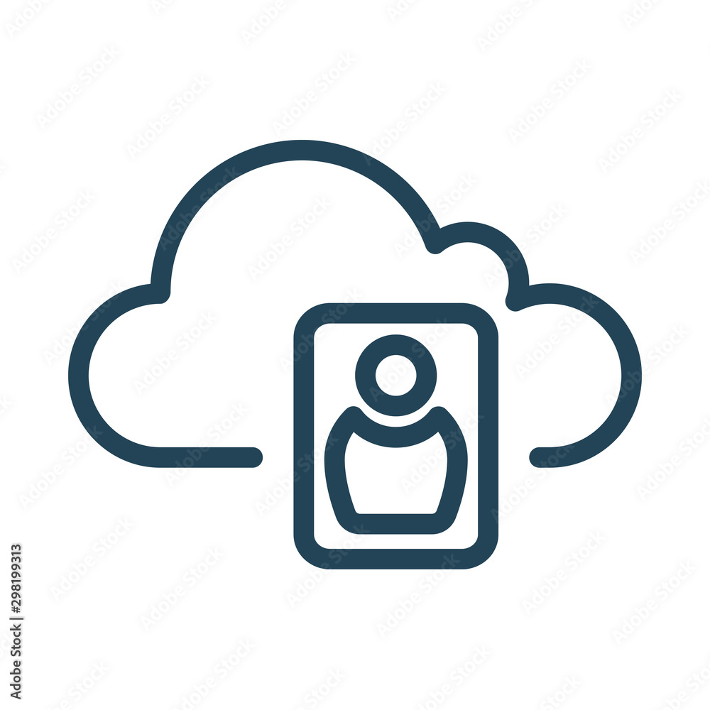 Contact book on the cloud service. Cloud Computing Icon. Simple glyph style. Perfect symmetrical. Contact book on the cloud service. Cloud Computing Icon. Simple glyph style. Perfect symmetrical.