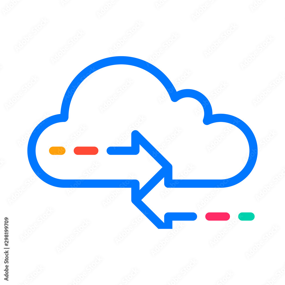 Syncing data on the cloud service. Cloud Computing Icon. Simple glyph style. Perfect symmetrical. Syncing data on the cloud service. Cloud Computing Icon. Simple glyph style. Perfect symmetrical.