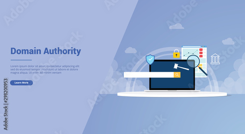 domain authority for website template or landing homepage banner - vector