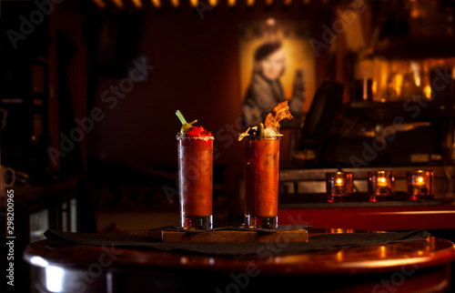 Bloody Mary Cocktail at the bar