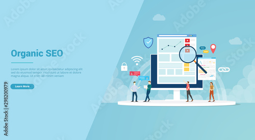 organic seo concept for website template or landing homepage banner - vector