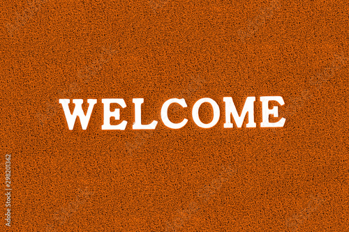 welcome mat ,top view for copy space