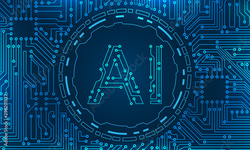 AI Artificial Intelligence , Circuit Background, Nanotechnologies, Global Network Technolog