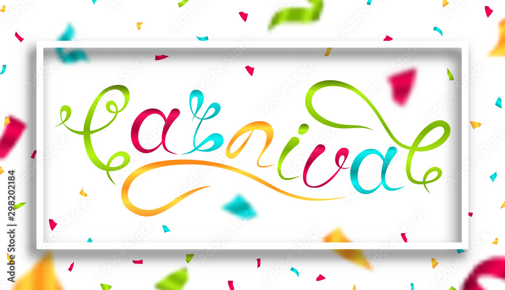 Carnival Hand Drawn Lettering. Festive Carnaval Banner