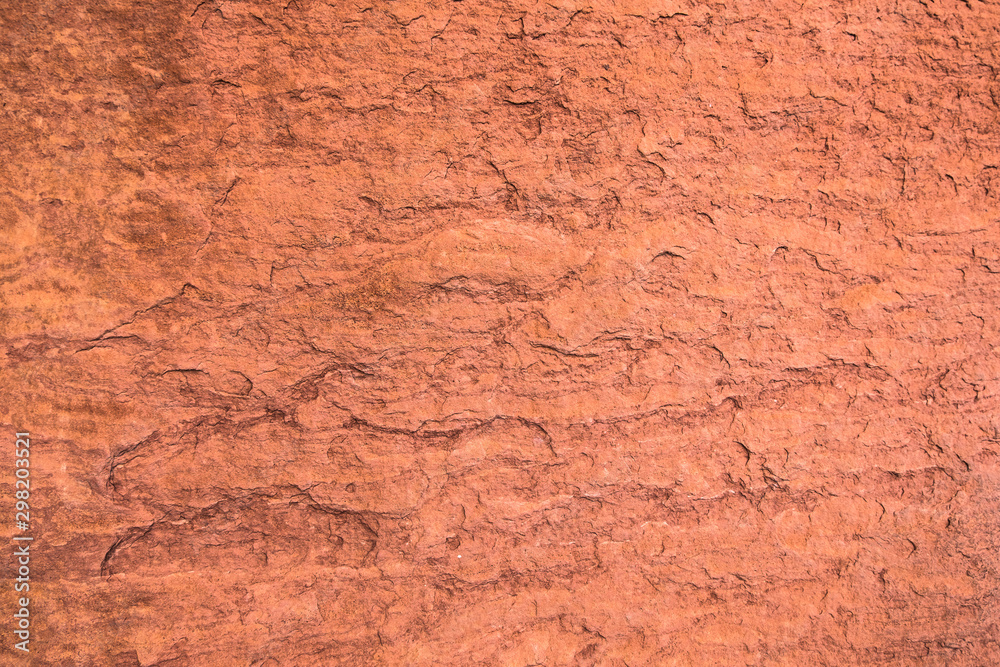 The texture of the red rock wall