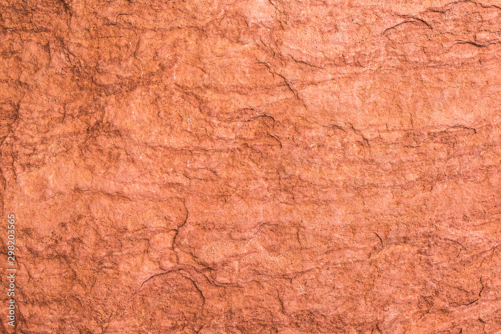 The texture of the red rock wall