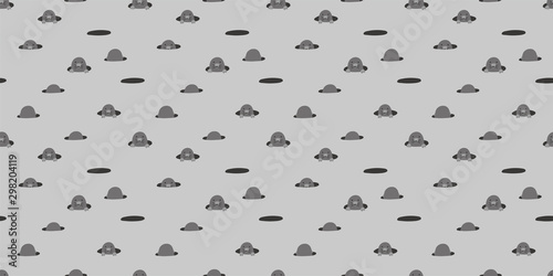 Mole background. Seamless pattern.Vector. モグラのパターン