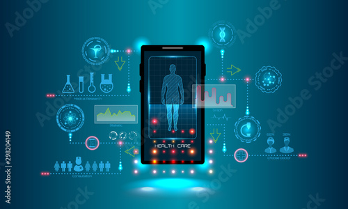 HUD UI for Medical Service. Medicine Research, Futuristic Technology