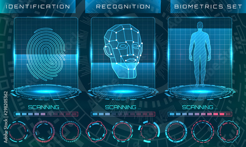 Biometric Identification Personality, Scanning Modern Access Control, Technology Recognition Authentication System Concept