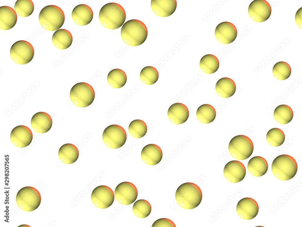 Golden yellow bubbles, abstract background with circles
