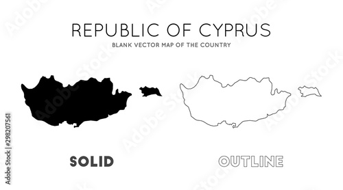 Cyprus map. Blank vector map of the Country. Borders of Cyprus for your infographic. Vector illustration.