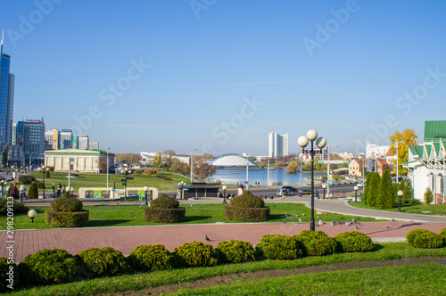 Landscape in the city of Minsk Nemiga Trinity Suburb.