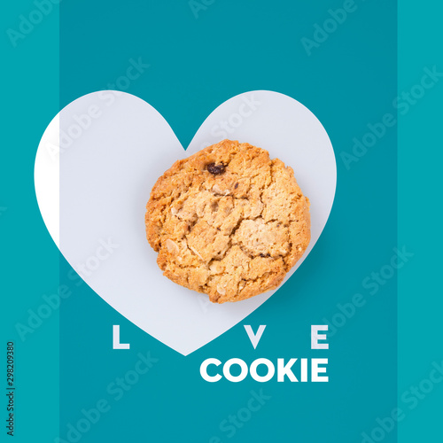 Cookies or Chocolate chips cookies with concept design.