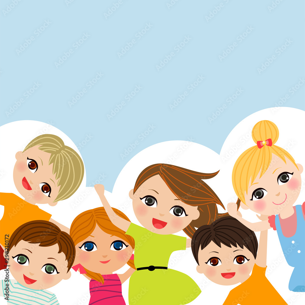 group of happy children group of happy children