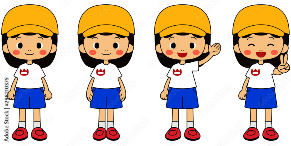 女の子の立ち姿イラスト