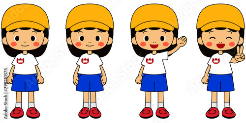 女の子の立ち姿イラスト