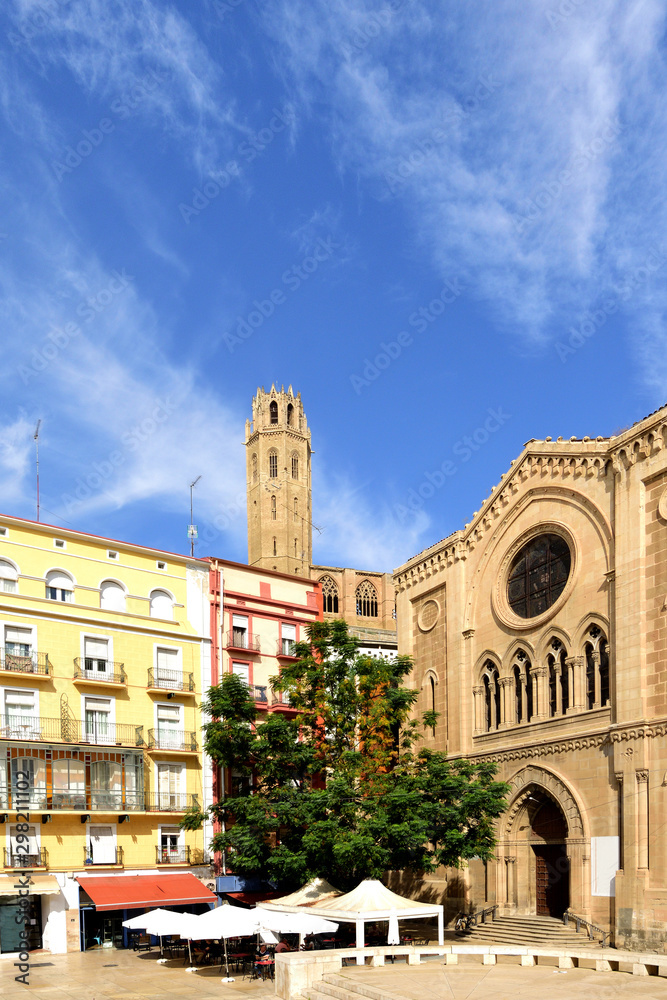 La Seu Vella cathedral and Sant Joan church, LLeida, Catalonia,Spain
