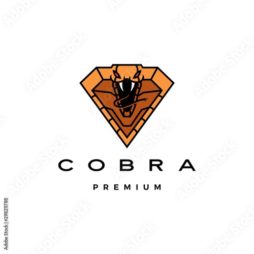 cobra logo vector icon illustration in diamond shape