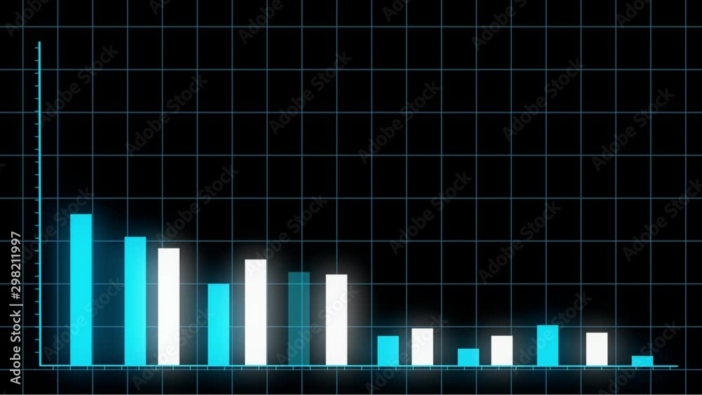 4k HUD graph,Financial data and diagrams showing a decline in profits,charts and flowing counters of numbers,Business digital trend.