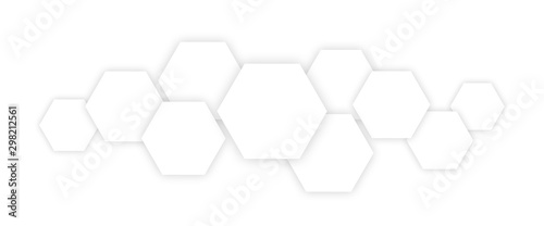 Polygons technology white cells in white background Type 2