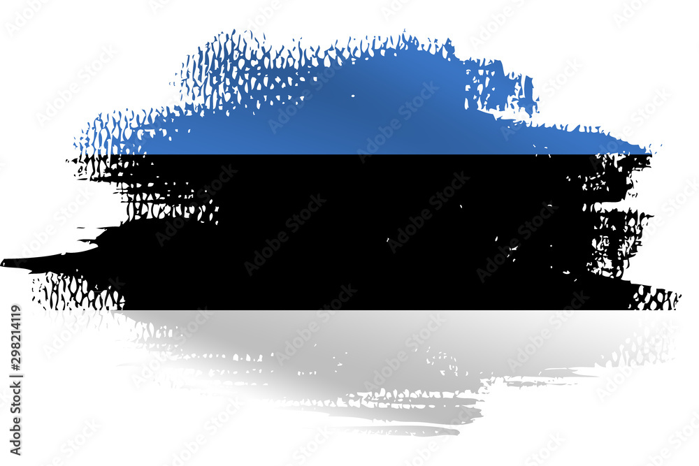 Malowana flaga Estonii na białym tle