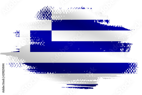 Malowana flaga Grecji na białym tle