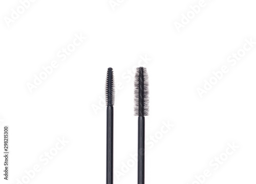 Small and large selikon mascara brush the difference between them on a white background