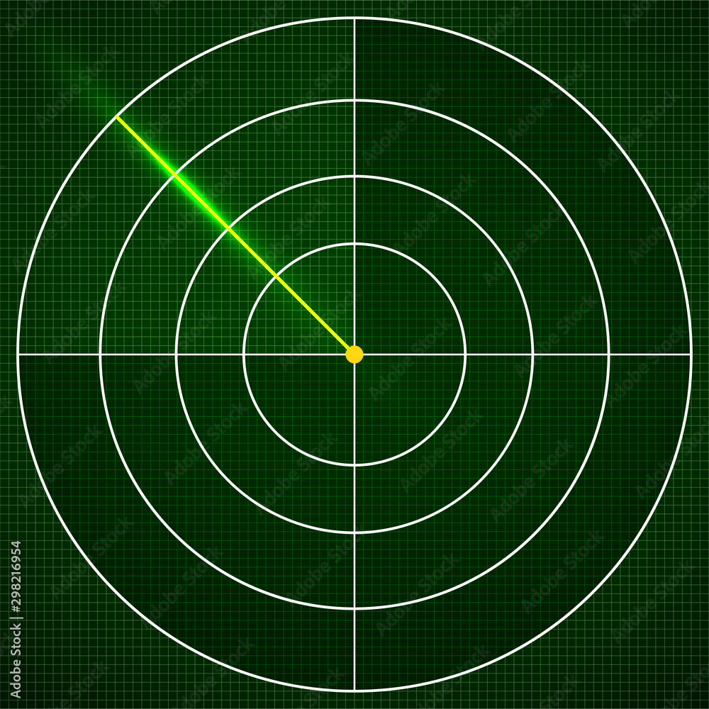 Radar screen background, military search system, sonar display with  scanning Stock Vector | Adobe Stock