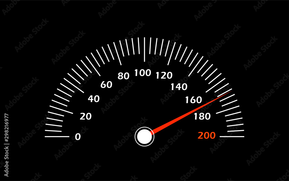 Vector illustration of a speedometer, racing speed counter Vector illustration of a speedometer, racing speed counter