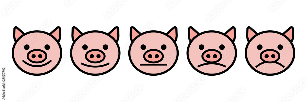 Pig Face Rating Smilies Illustration Vector