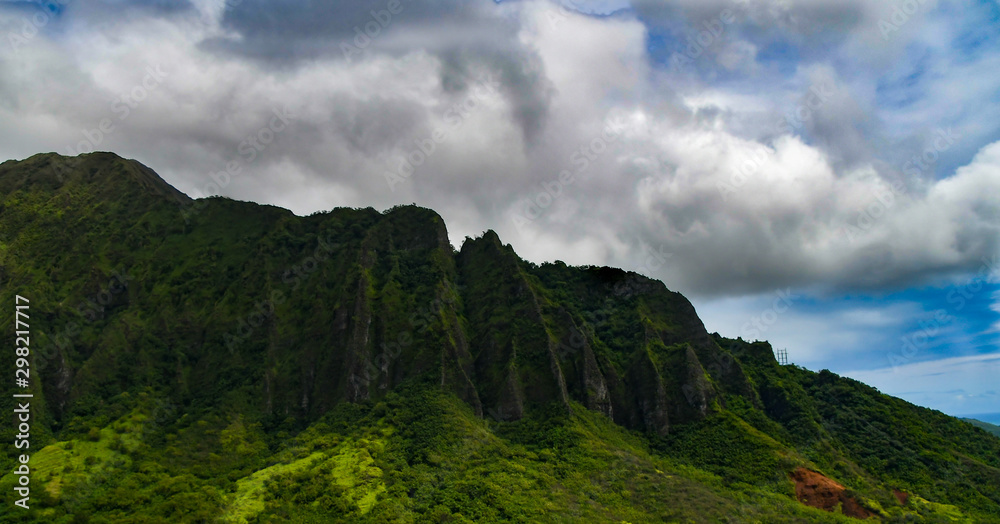 Heavy Clouds Over Hawaiian Mountain