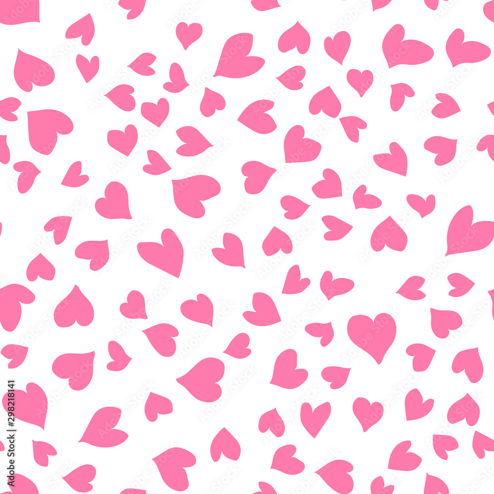 Seamless pattern with hearts Background. Pink hearts. Vector illustration