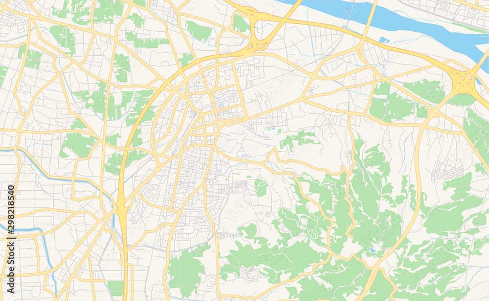Obraz premium Printable street map of Changhua, Taiwan