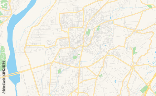 Printable street map of Pingtung, Taiwan © netsign