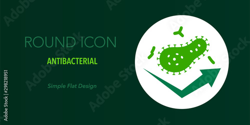 Antibacterial round icon. Simple flat design.