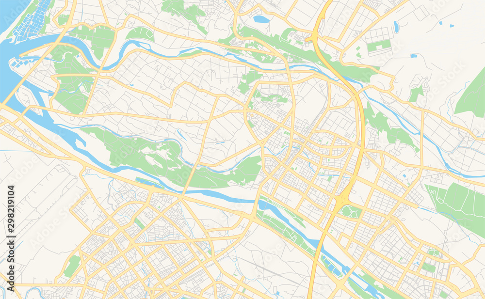 Printable street map of Zhubei, Taiwan