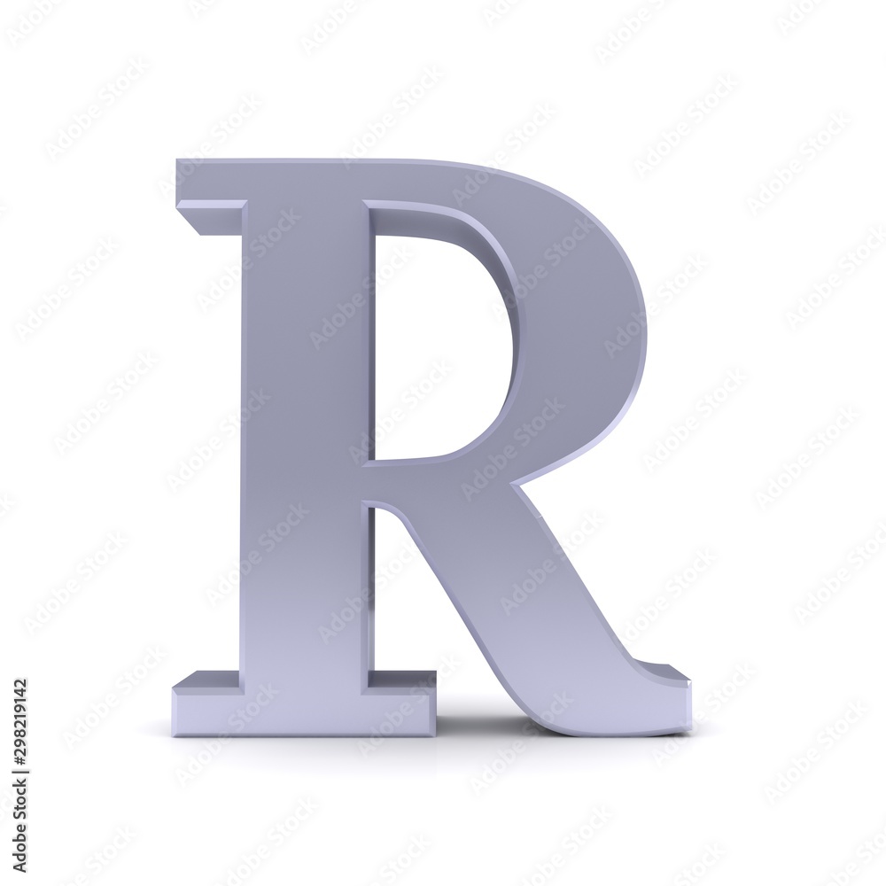 R letter silver 3d sign R letter silver 3d sign